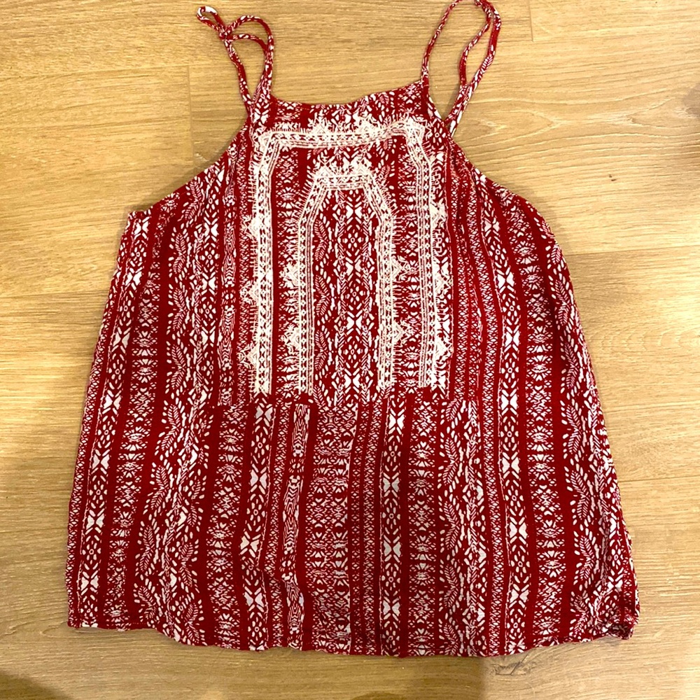 Boutique embroidered high neck tank top